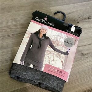 Cuddl Duds Gray Cowl Neck Tunic with thumbholes